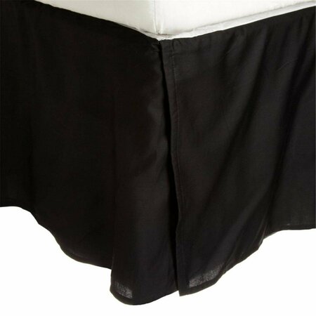 IMPRESSIONS 300 Twin Bed Skirt, Egyptian Cotton Solid - Black 300TWBS SLBK